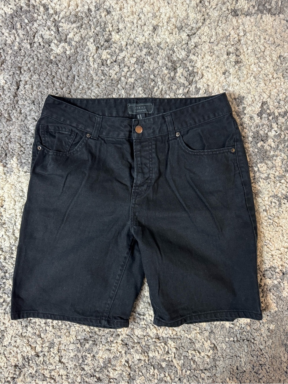 Forever 21Men, Mens Black Denim Jean Shorts with 8” Inseam, Waist: 32